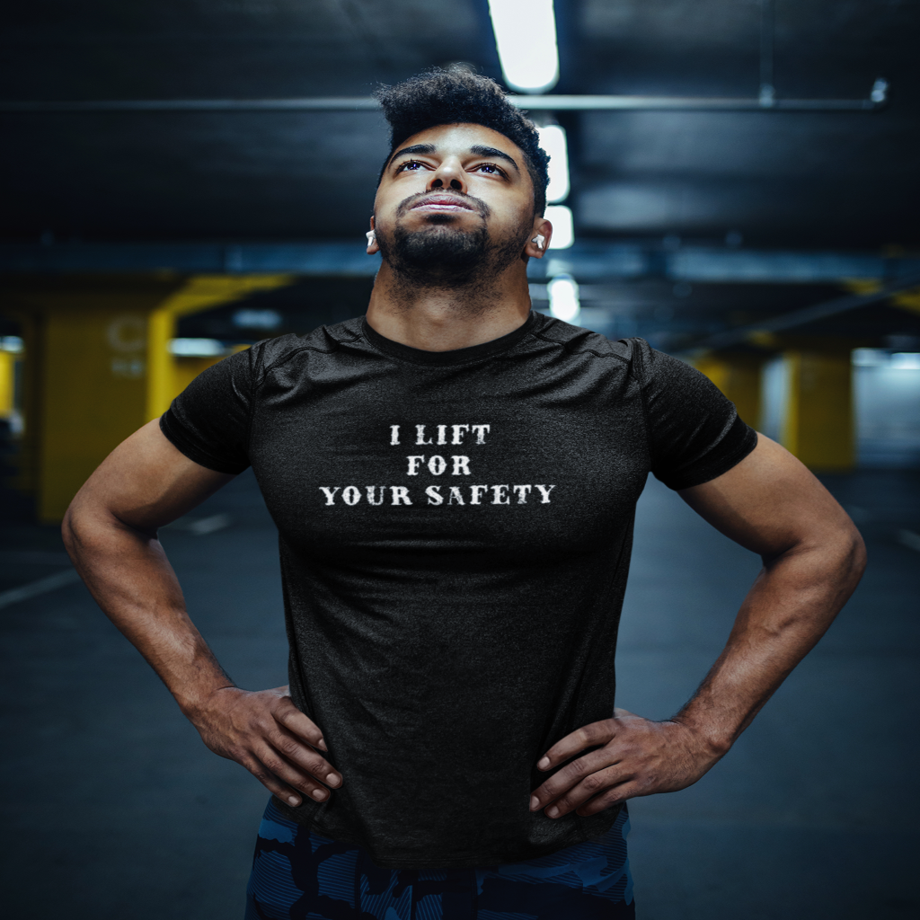 Men's Tri-Blend LIFT FOR YOUR SAFETY Crew Tee - Empower Fitness Gear